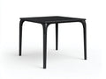 Mesa de comedor exterior cuadrada 80 x 80 x 74 cm - negro mate - líneas redondeadas - para jardín y balcón