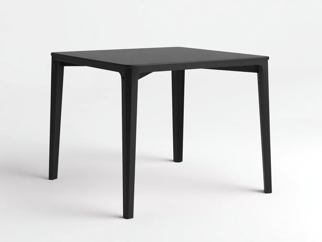 Mesa de comedor exterior cuadrada 78 x 78 x 74 cm - antracita oscuro - estructura compacta - para terraza pequeña