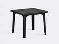 Mesa de comedor exterior cuadrada 78 x 78 x 74 cm - resina negra moteada - compacta - para balcón y patio