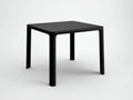 Mesa de comedor exterior cuadrada 79 x 79 x 74 cm - negro profundo - patas estilizadas - para patio y porche