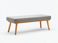 Banco tapizado para dormitorio 136 x 40 x 44 cm - gris medio y roble claro - diseño escandinavo sobrio