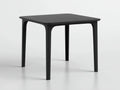 Mesa de comedor exterior cuadrada 80 x 80 x 75 cm - negro carbón - tablero liso - para comidas al aire libre