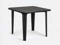 Mesa de comedor exterior cuadrada 80 x 80 x 74 cm - resina negra - efecto trenzado - para terraza y jardín