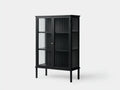 Vitrina 78x36x154 cm - negro - metal y vidrio acanalado - diseño sobrio para salón